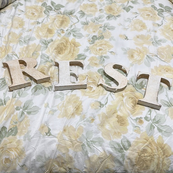 Wall Decor | Rest White Wash Metal Letters Home Decor | Poshmark